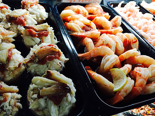 Seafood catering on sale
